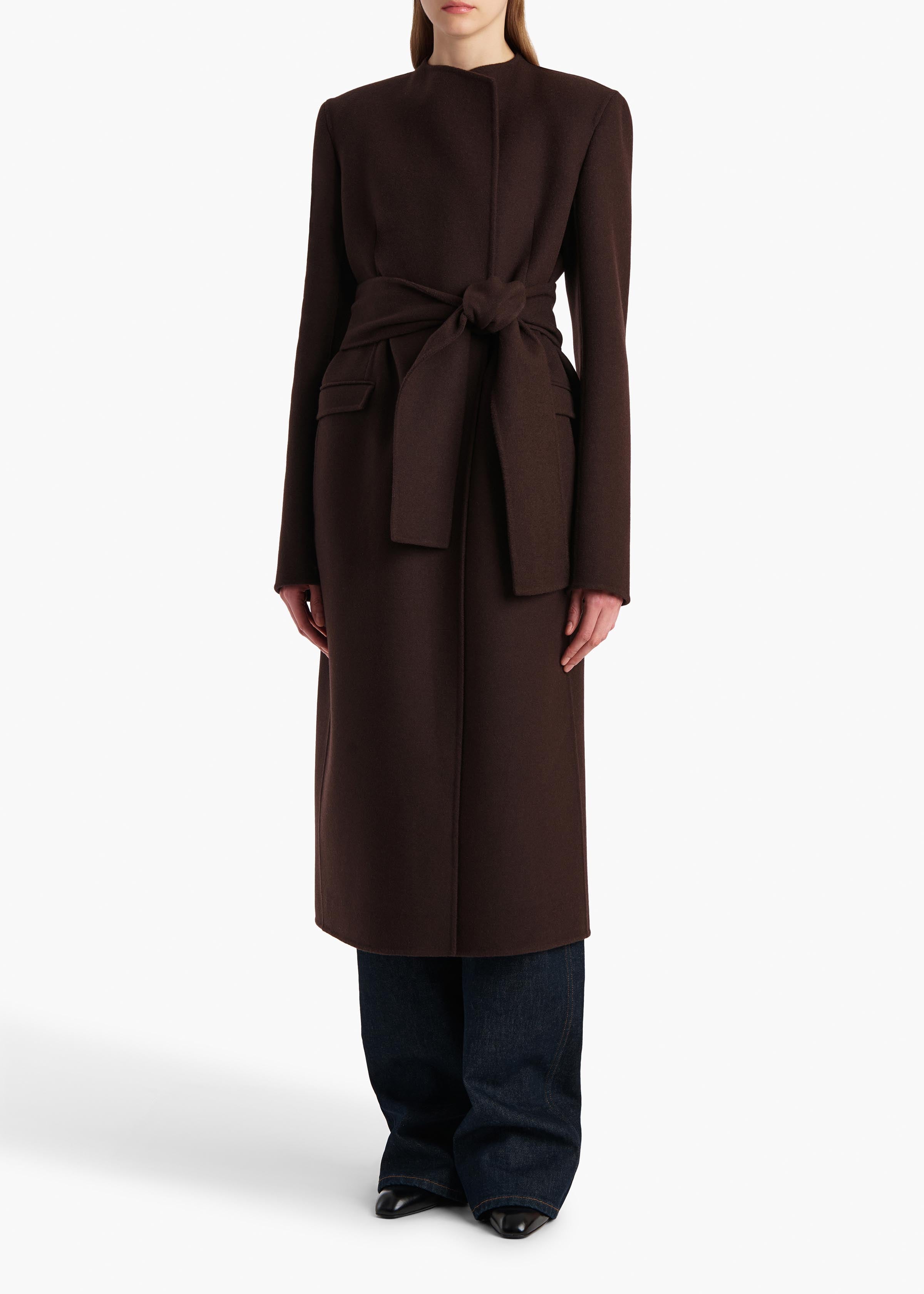 Jelson Coat in Dark Brown – KHAITE