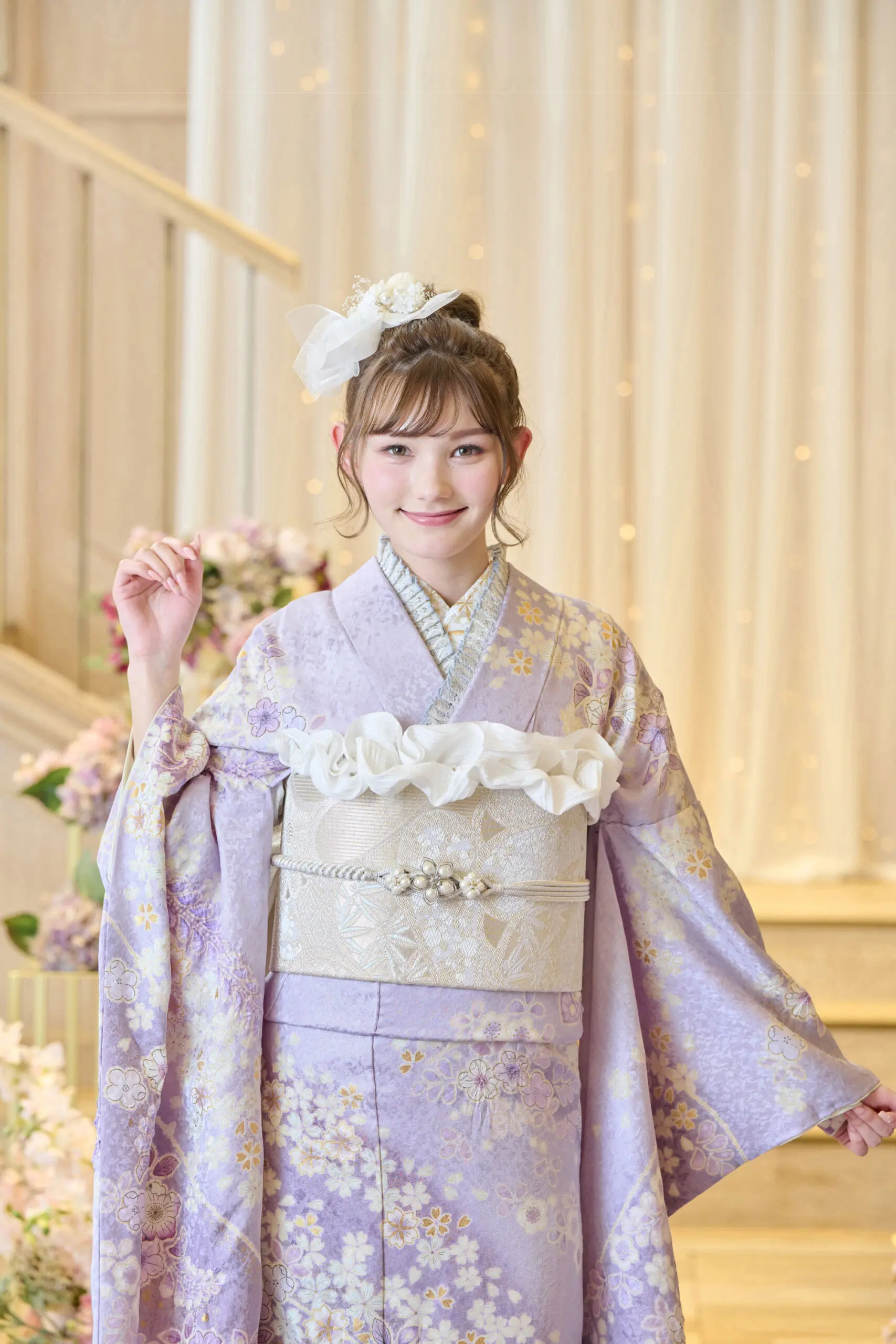 ラベンダー振袖で成人式を華やかに｜可憐な花柄×パステル紫コーデ