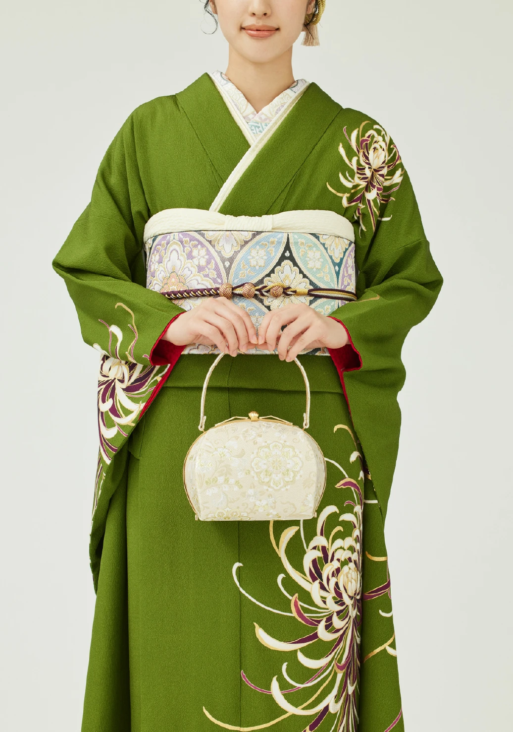 振袖／咲く、菊／黄緑 | 振袖レンタル·購入や成人式の着付けは「きもの