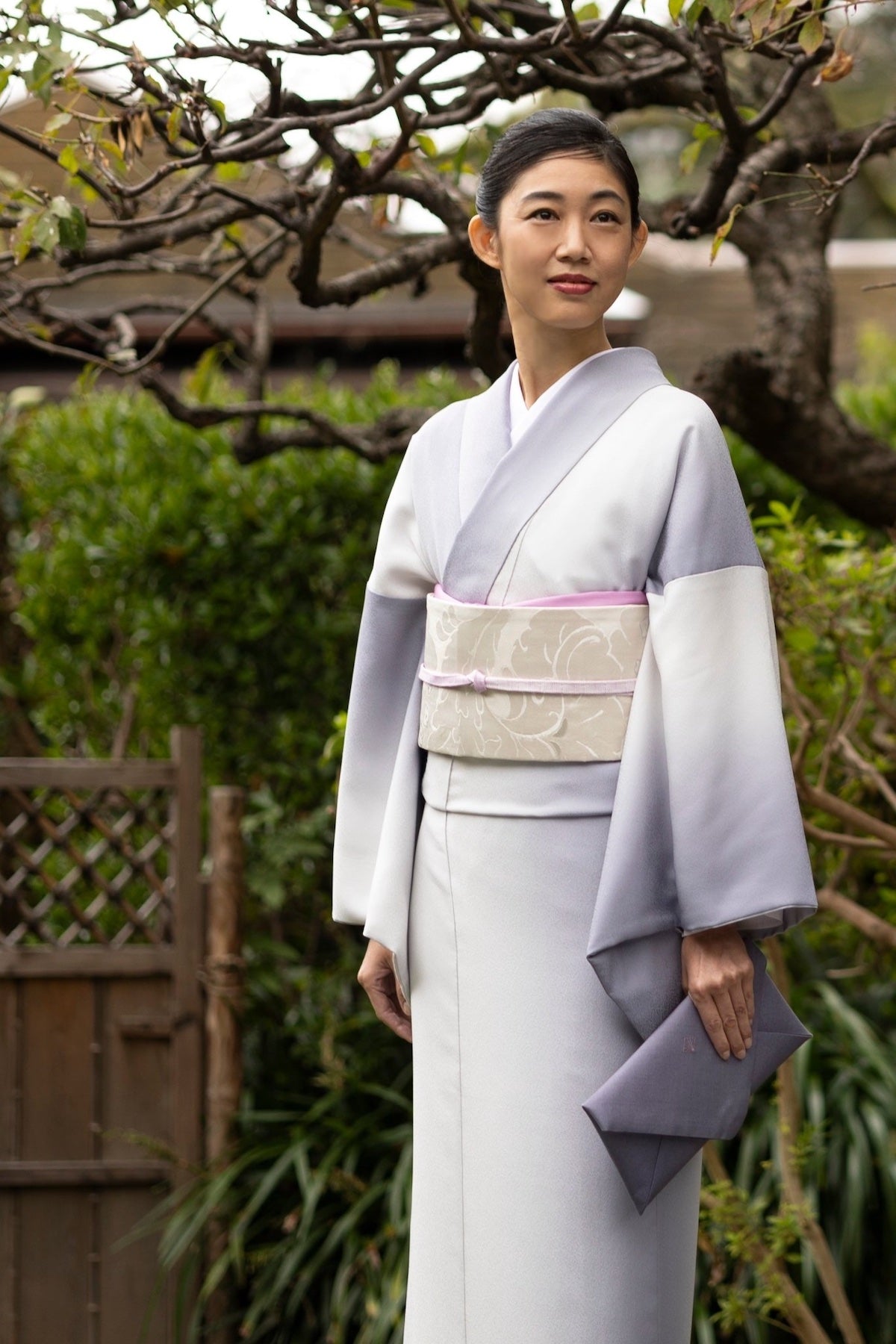 縦ぼかし小紋 鼠濃淡 [紅衣オリジナル] ※手縫いマイサイズ仕立て