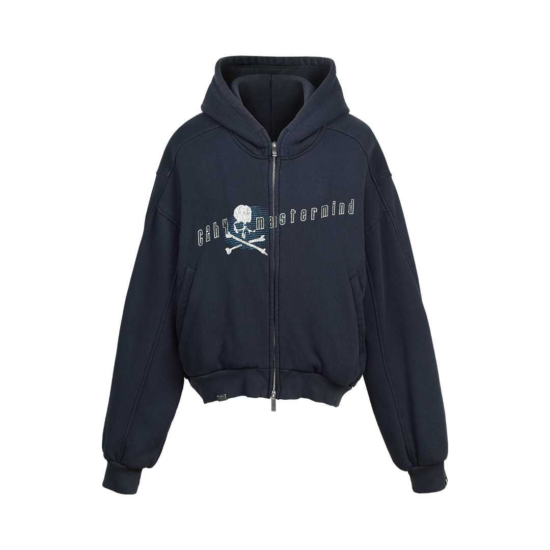 C2H4 x Mastermind Profile Zip Hoodie - 'Mist Navy' - Kicks Lounge
