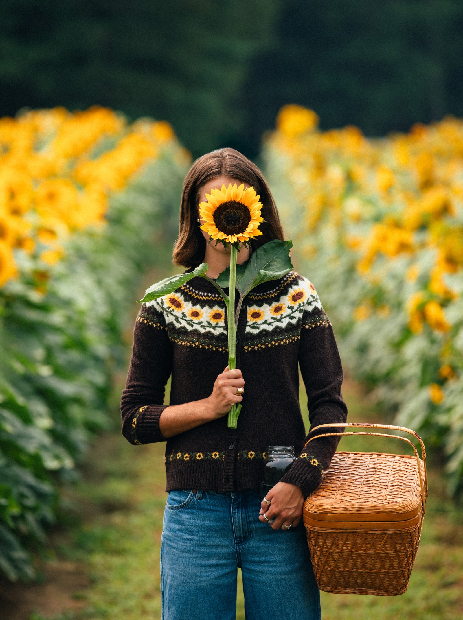 KJP Women's Sunflower Harvest Fair Isle Cardigan Sweater – Kiel