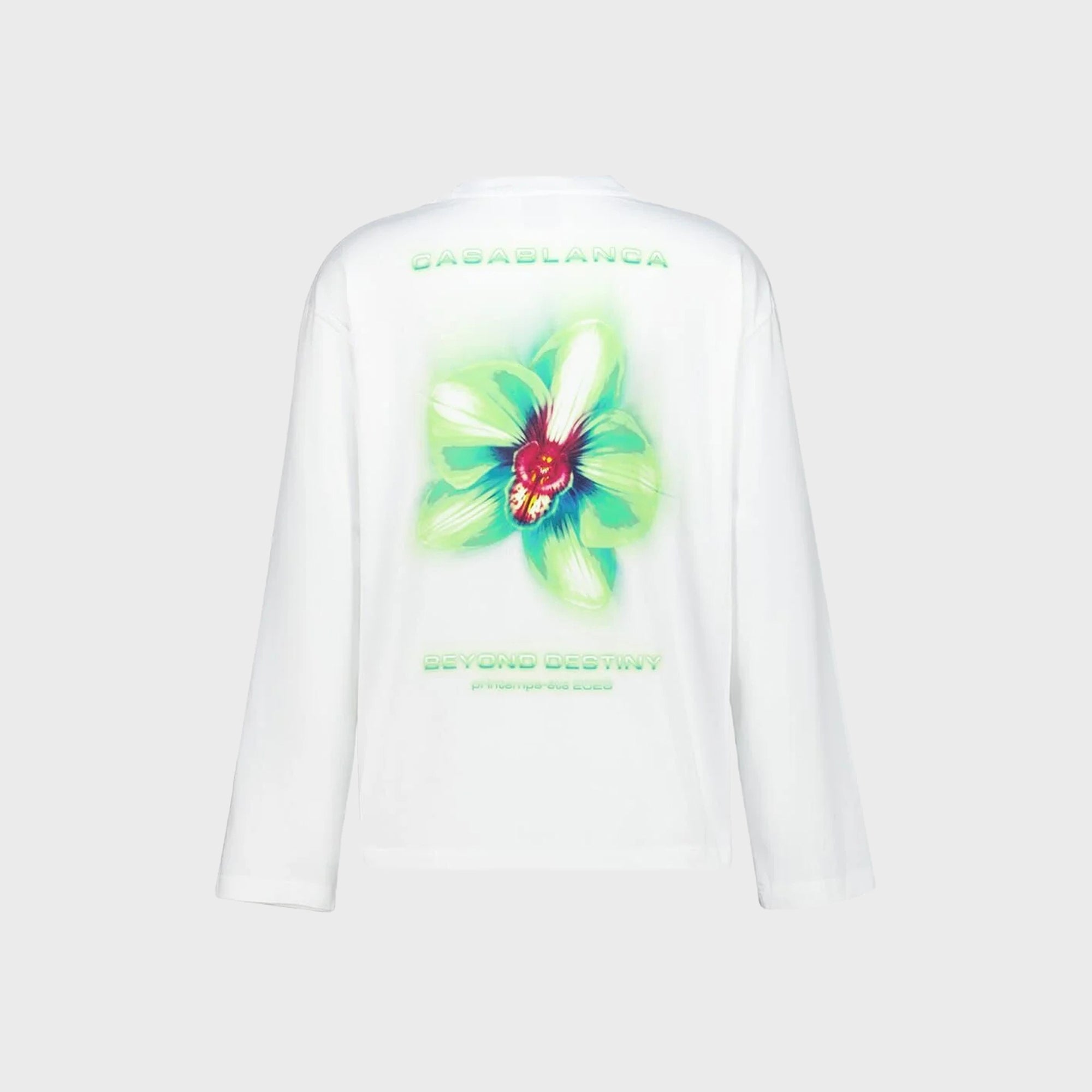Casablanca Glitch Orchid Long Sleeve Tee - Bright White – Kith