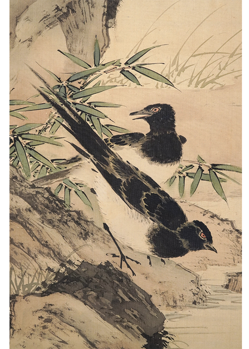 山本梅逸 松樹花鳥図 | 古美術瀬戸