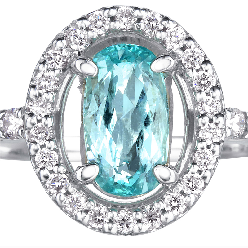 プラチナ パライバトルマリン リング（PA 0.85ct D 0.34ct）｜真珠卸