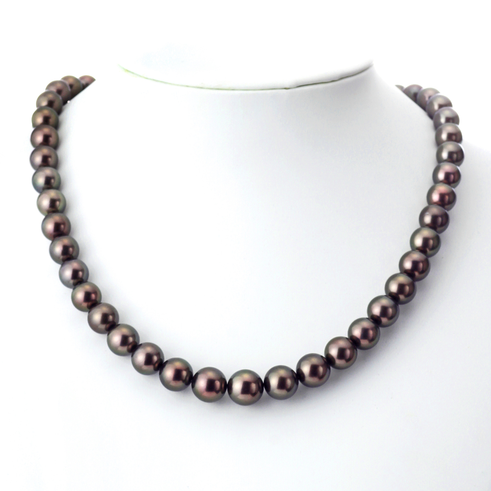 オーロララグーン南洋黒蝶真珠ネックレス 2点セット（8.0-10.8ミリ