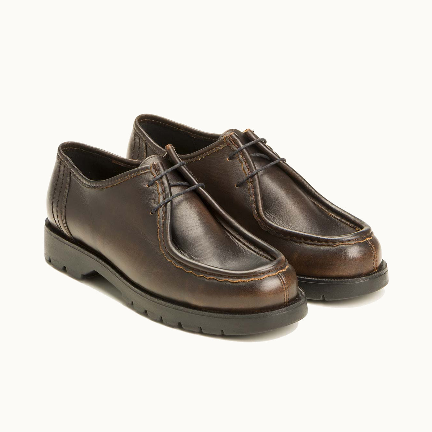 Leather Lug Sole Derby Shoes | PADROR MD Cognac – Kleman