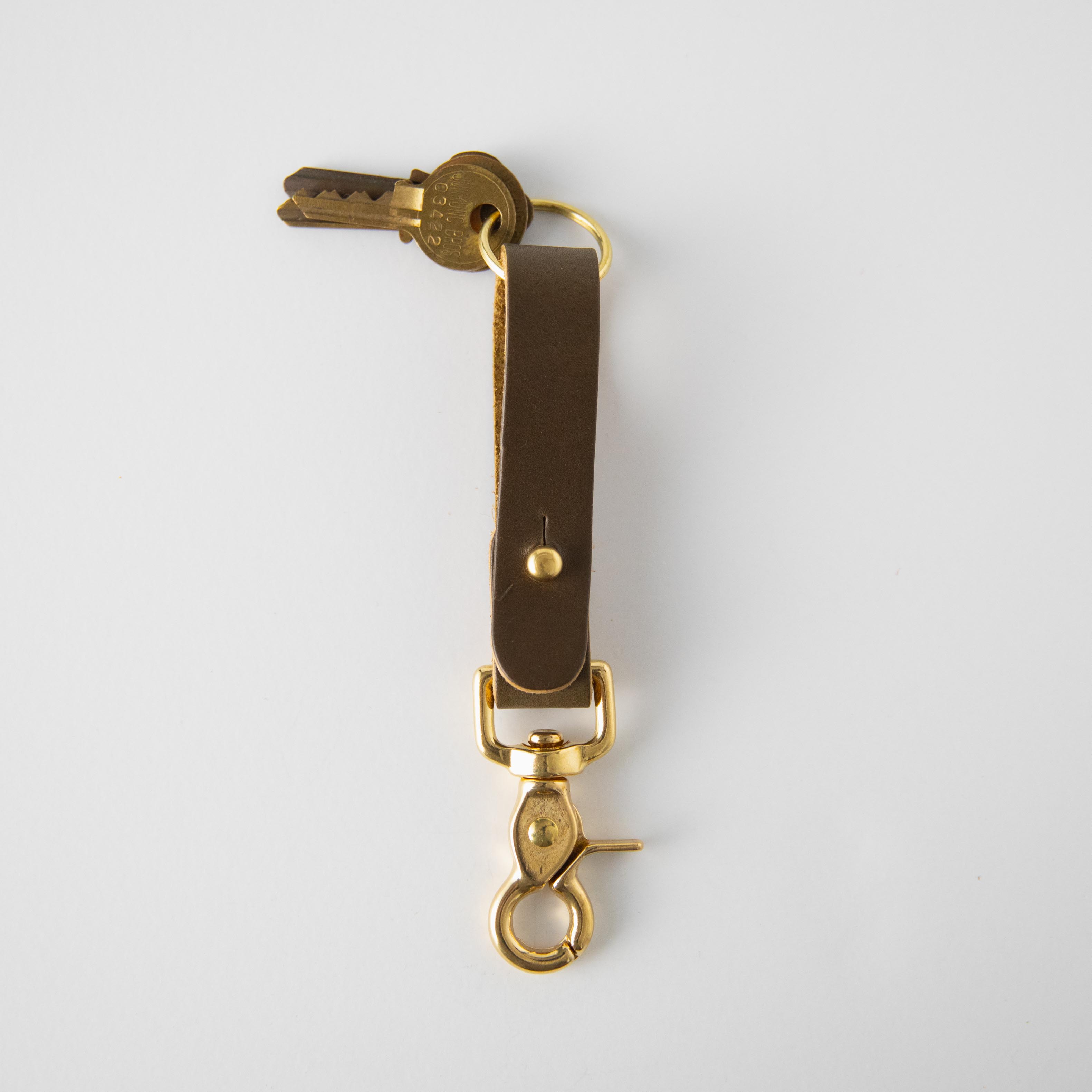 Leather Keychains: Olive Key Lanyard | Leather keychains by KMM & Co.