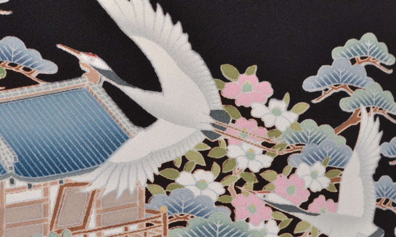 黒留袖［本加賀友禅の鶴模様］｜着物レンタルあき (来店着付け無料