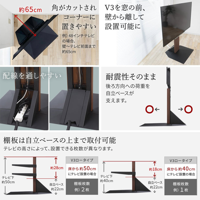 WALL INTERIOR TVSTAND V3ハイタイプ コーナー自立ベース – KURASHI NO