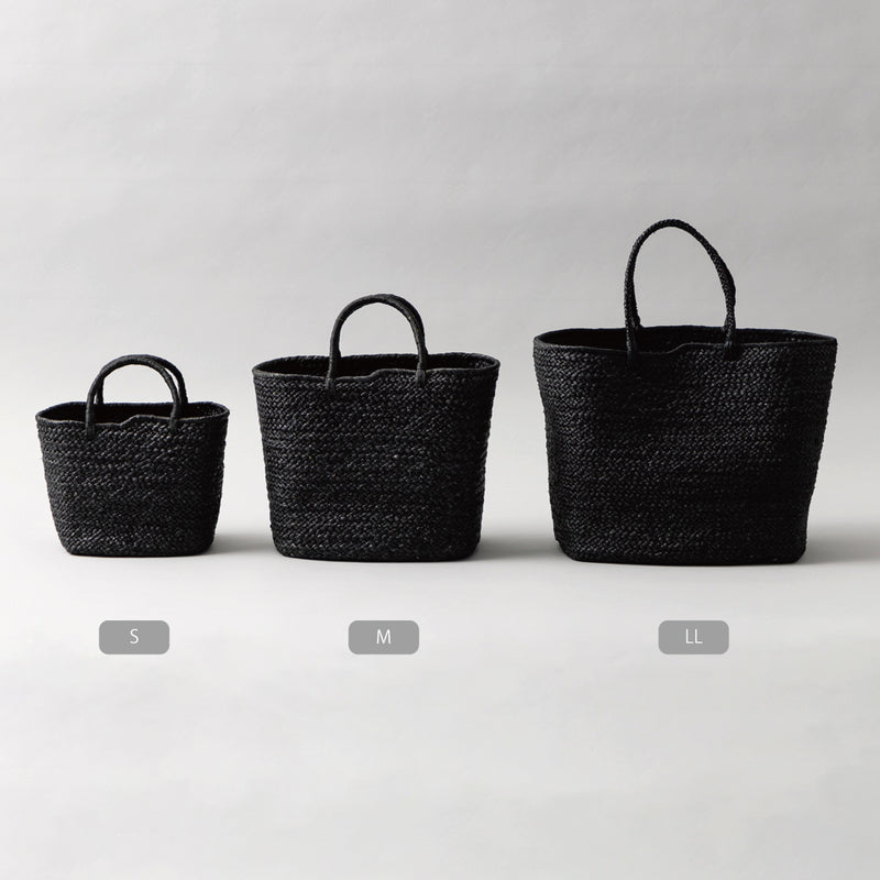 再入荷】ラフィア マルシェ カゴバッグ 黒 M – kuros.style