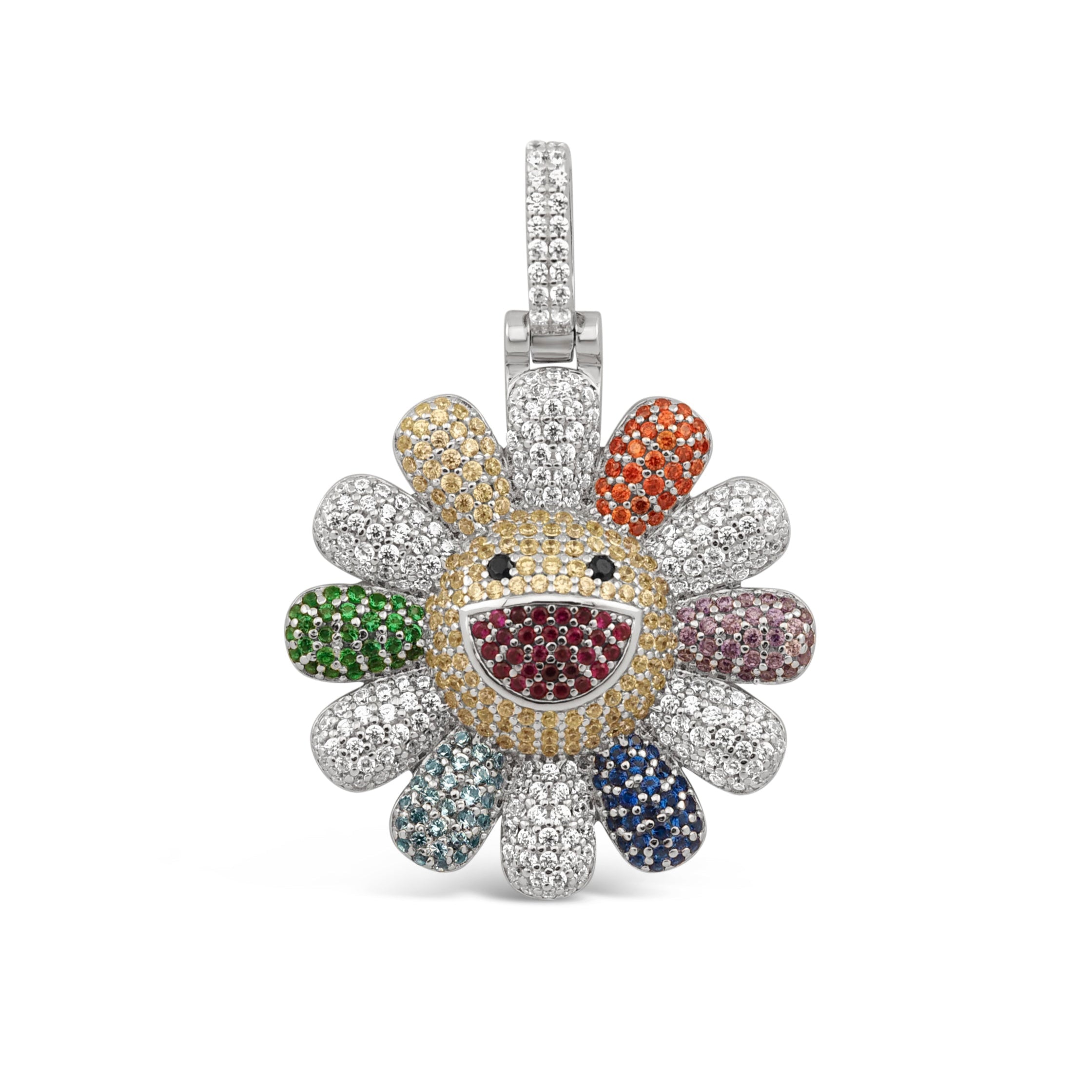 Multicolor TM Flower Pendant (.925 Sterling Silver) – Kuyashii Jewelry
