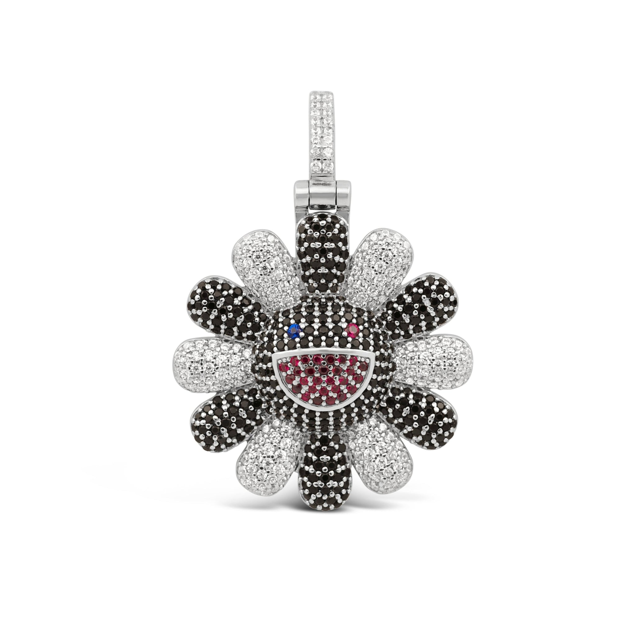 Black TM Flower Pendant (.925 Sterling Silver) – Kuyashii Jewelry