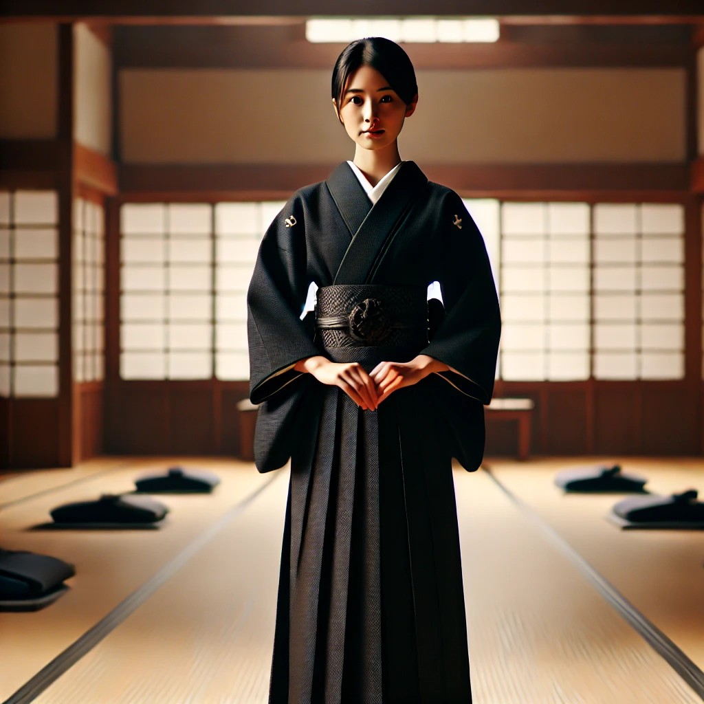 弓道の着物の女性のための審査・稽古服装マニュアル
