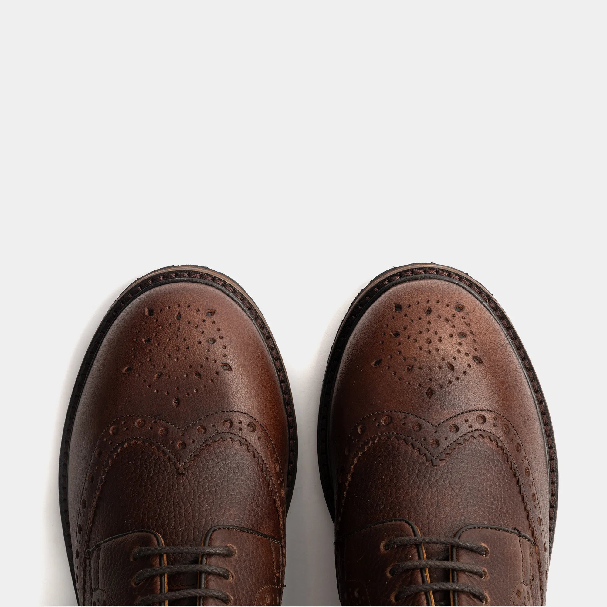 Women's - Brown - Burgundy - Leather - Derby Brogue Shoes – LANX