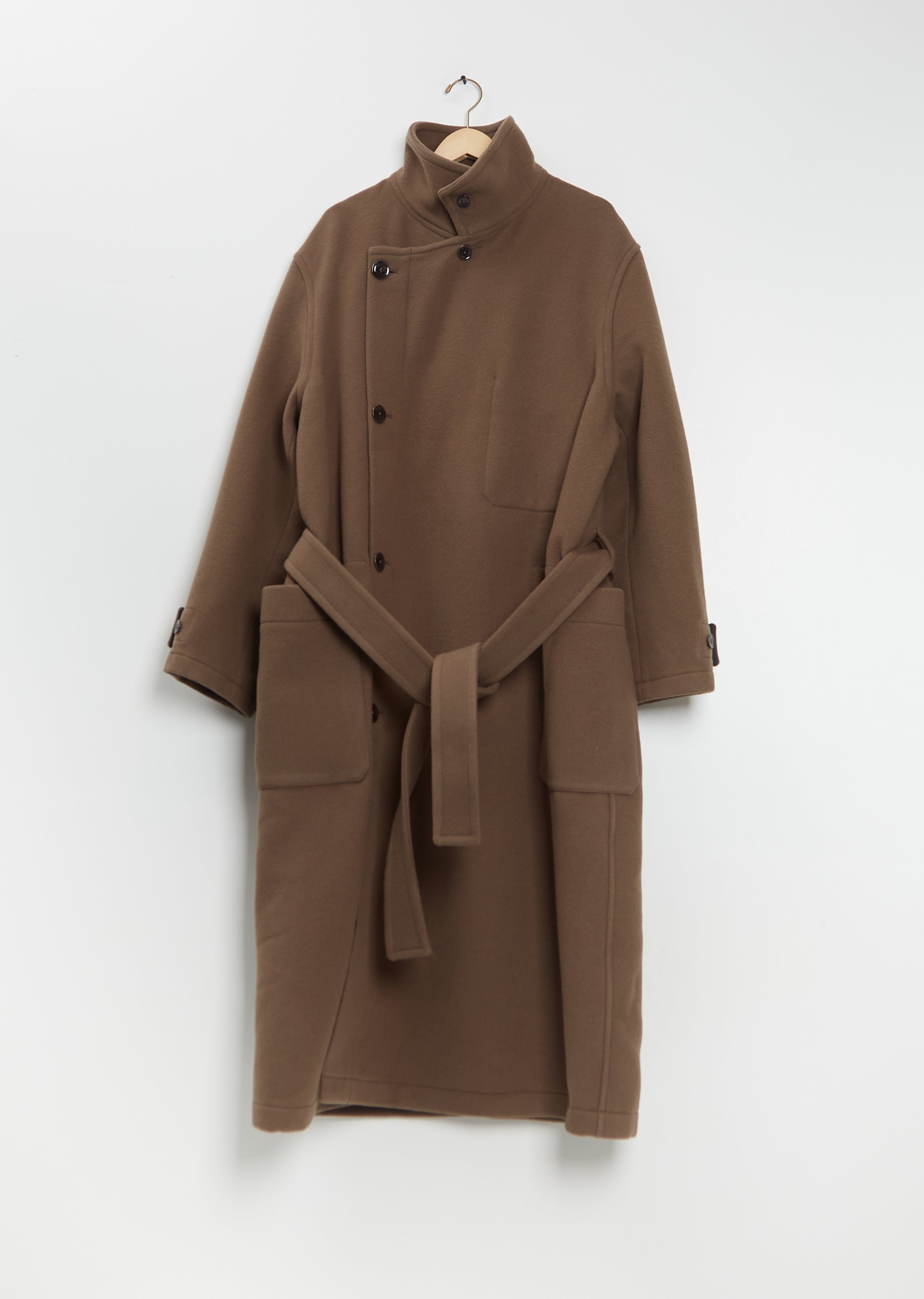 Wrap Wool Coat — Dark Squirrel – La Garçonne