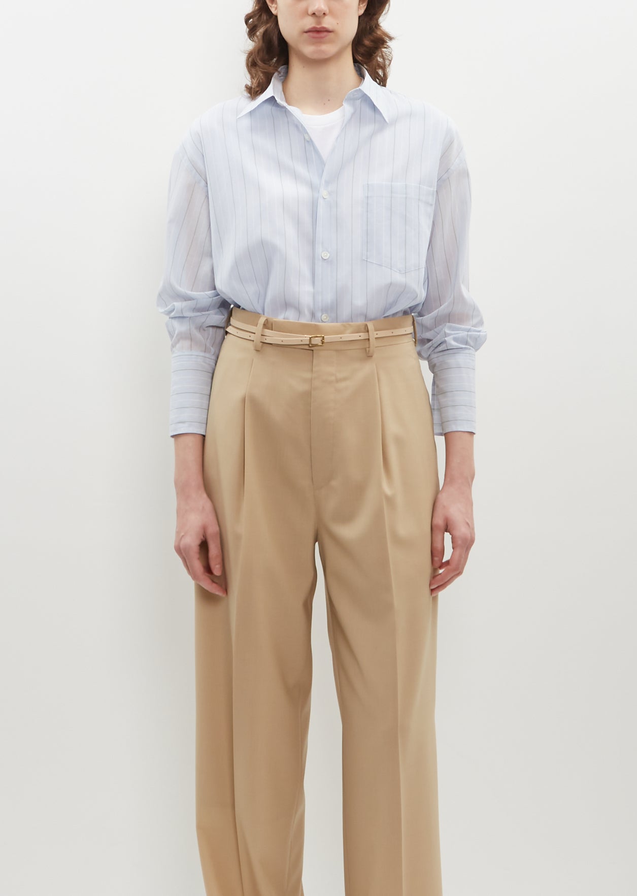 Hard Twist Finx Organza Stripe Shirt — Light Blue Stripe – La Garçonne