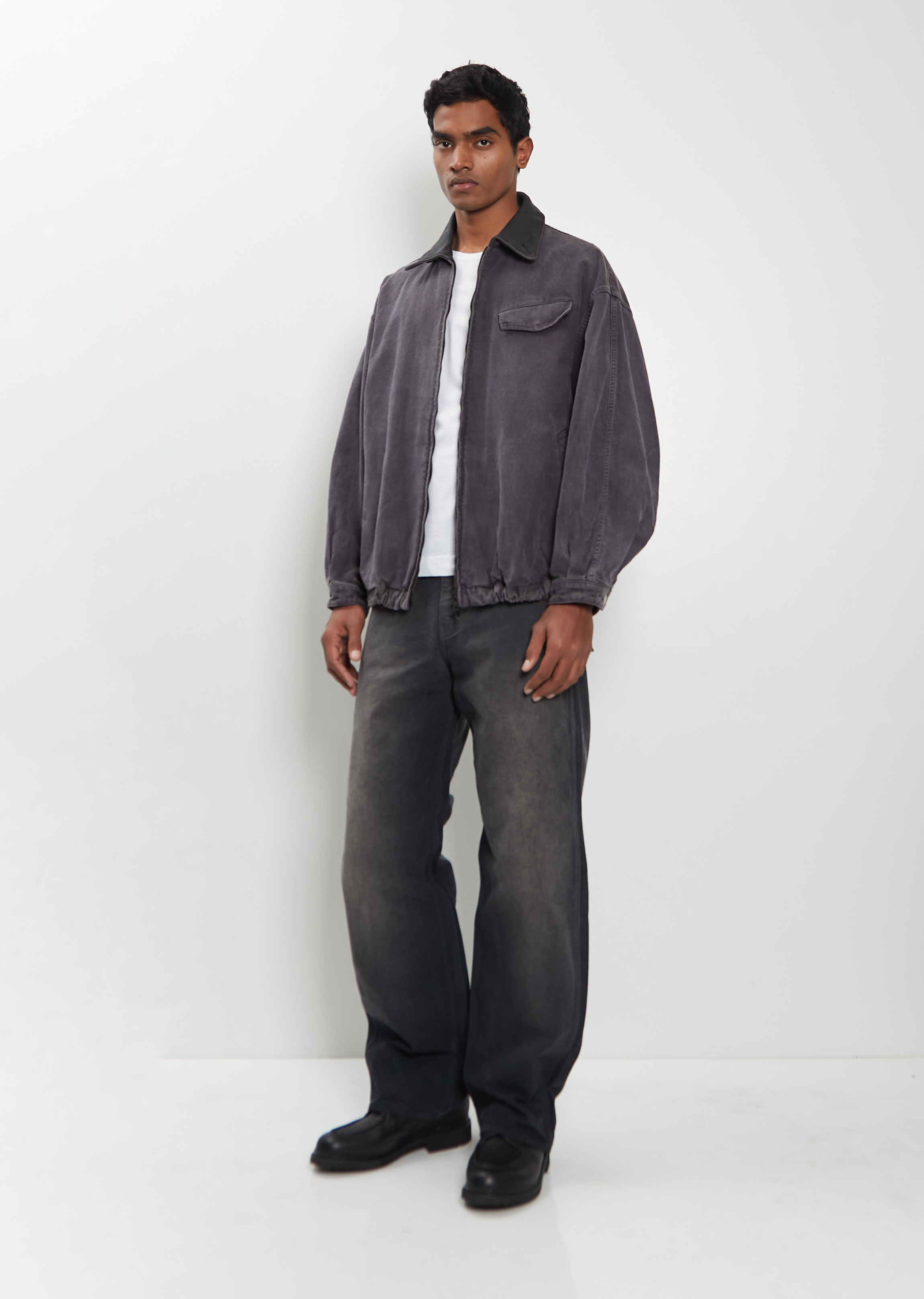 Whip Chord Vintage Zip Jacket — Black – La Garçonne