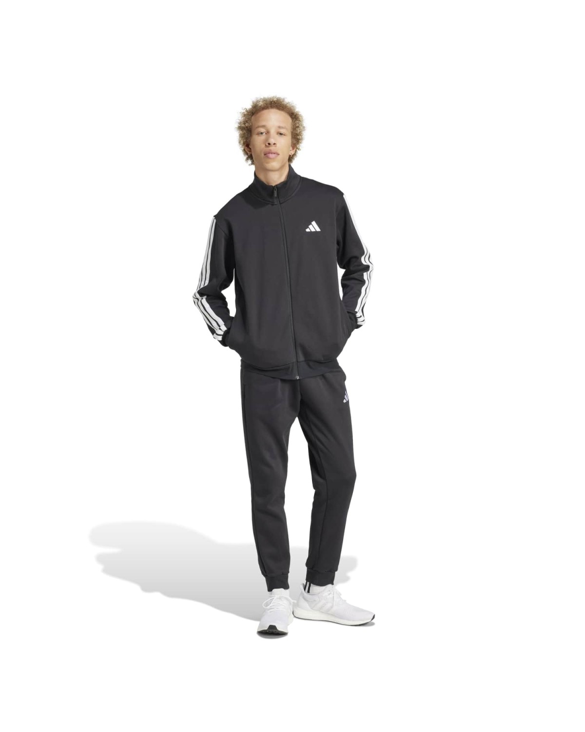 Chándal Adidas M Fl TT Ts JI8878 Tipo Algodón Negro y 3 Bandas
