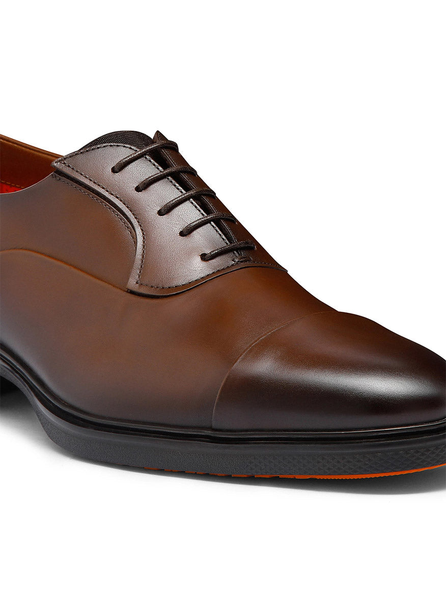 Easy Lace-Up Oxford in Dark Brown | Santoni