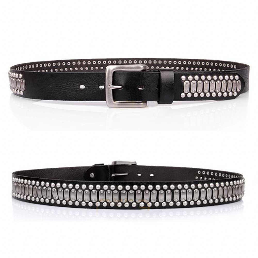 Punk Rock Studded Belt Real Leather | Mens Studded Belts | LATICCI
