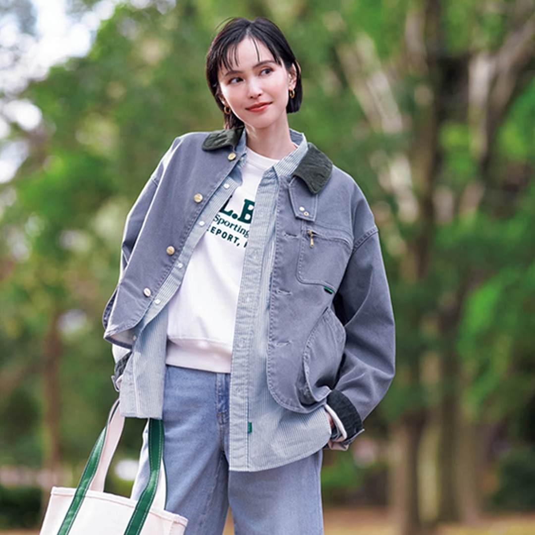 ふわっと軽いボアブルゾンにソフトなウールパンツを合わせて、こなれ