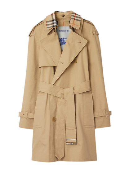 Burberry Short Gabardine Hamilton Trench Coat in Flax – Leigh's of