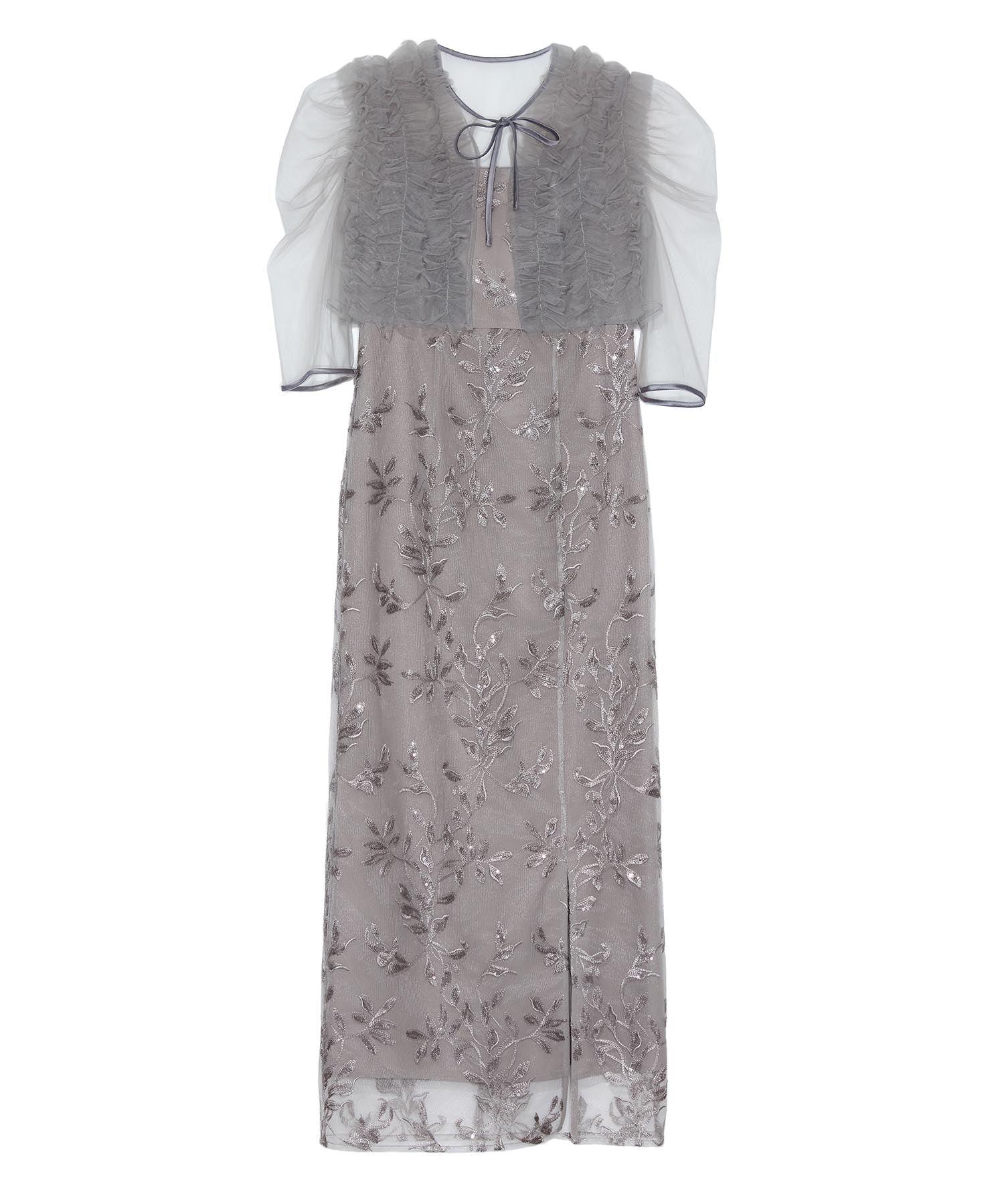 一部当日発送】チュールフリルボレロフラワースパンコールIライン