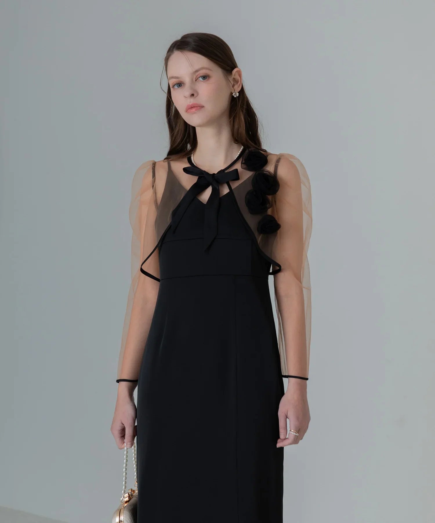 当日発送】ローズボレロシアースリーブIラインドレス/パーティードレス