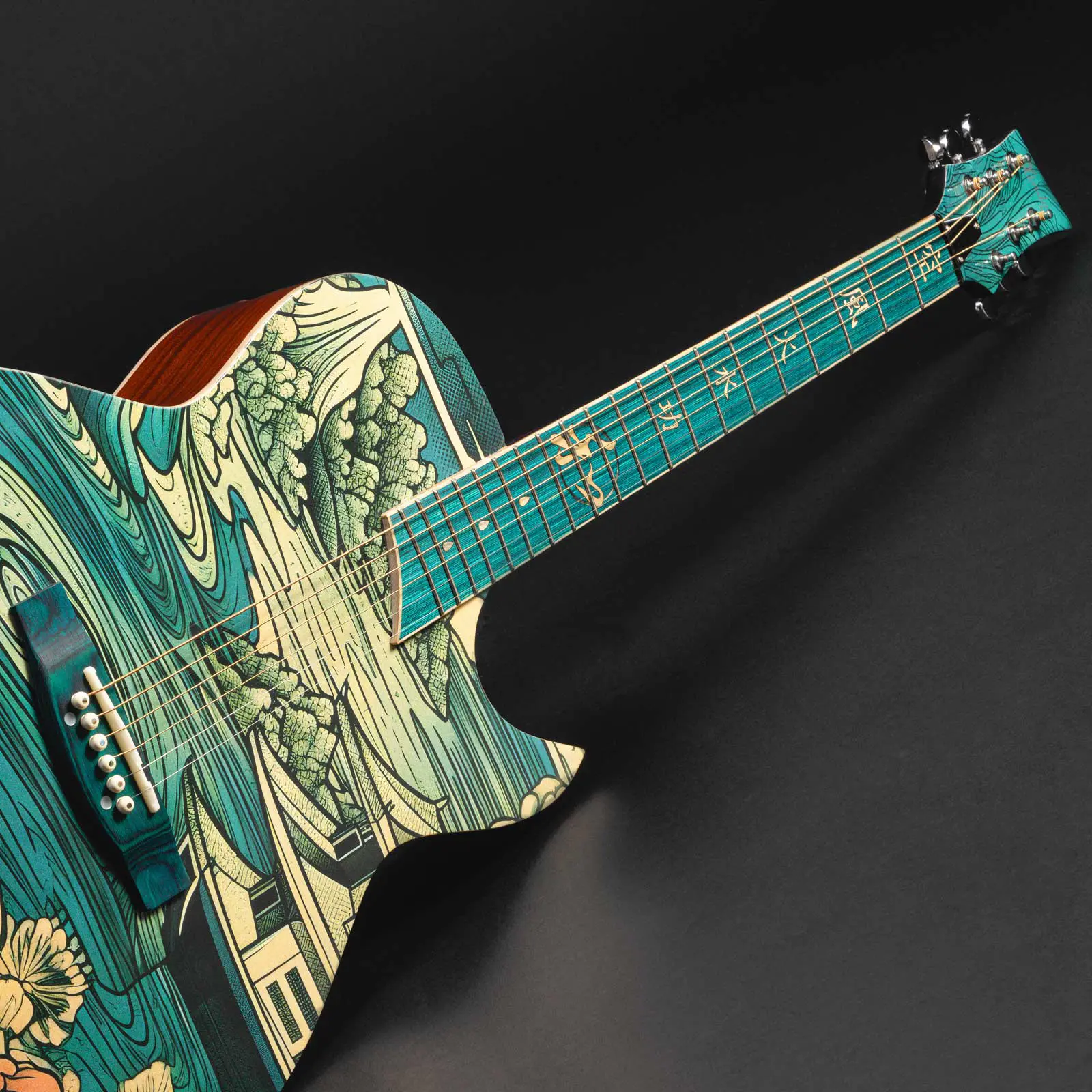 Lindo Mizumi Electro Acoustic Guitar - Japanese Graphic Art