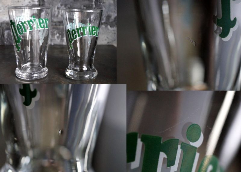 FRANCE vintage PERRIER Glass フランスヴィンテージ ペリエ グラス