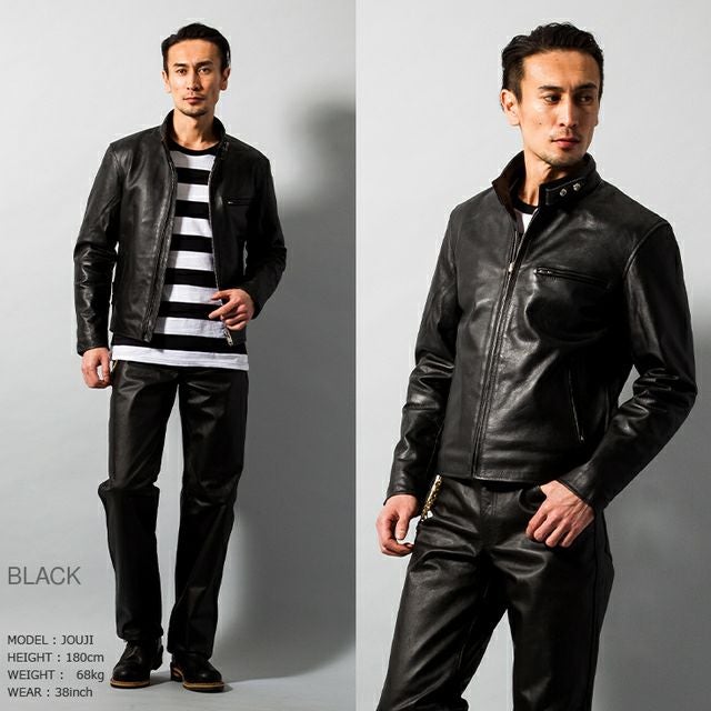 Horn Works 本革 USタイプ シングルライダースジャケット メンズ