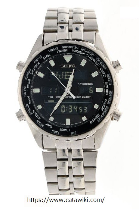 □ SEIKO デジアナ JAL World Timer H022-6020 案外格好いい 飛行機