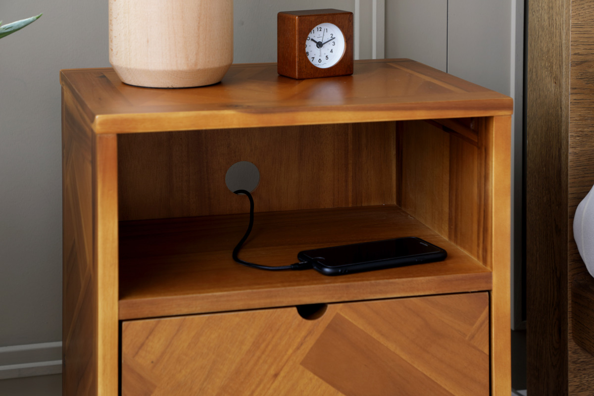 サイドチェスト 幅40cm 寄木突板 ヴィンテージ調 HENT （ ヘント