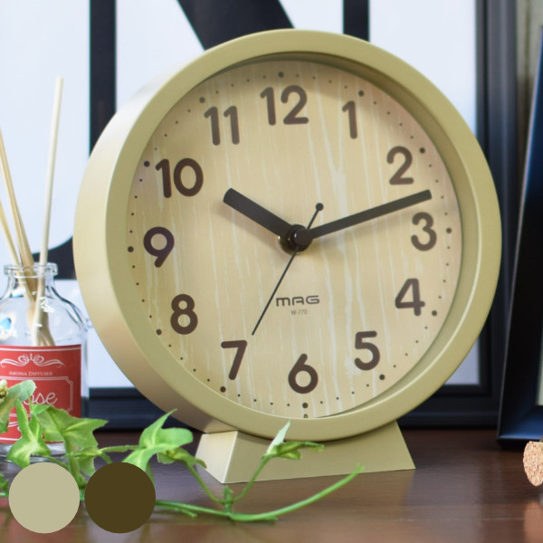置き時計 掛け時計 木目調 時計 おしゃれ （ 壁掛け アナログ 掛時計