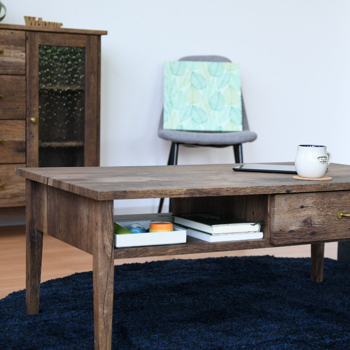 カケあり 古道具 小引き出し付き 文机 ローデスク 木製 木製文机 旭川