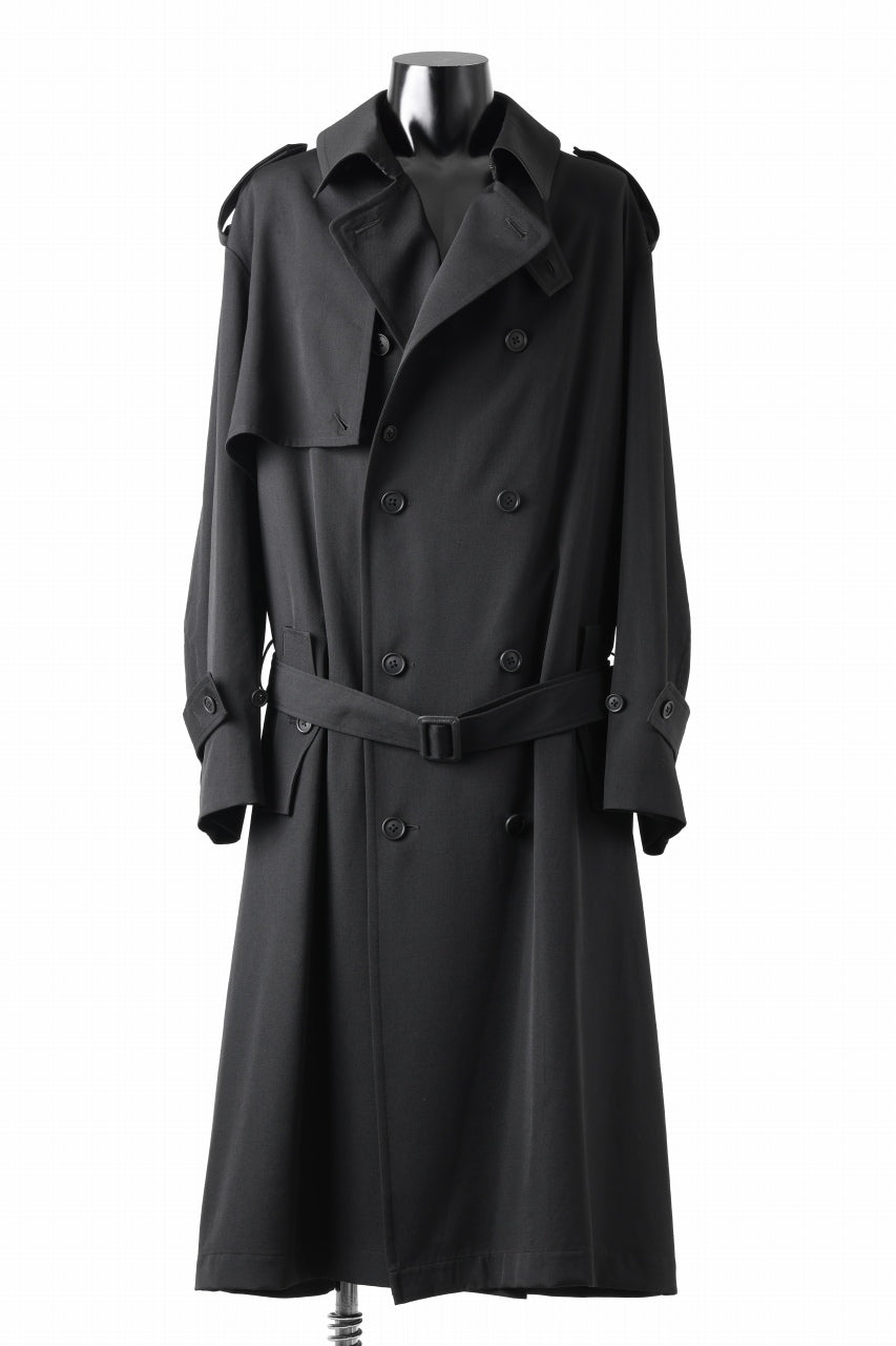 Y's for men TRENCH COAT / WRINKLED GABARDINE (BLACK)の商品ページ