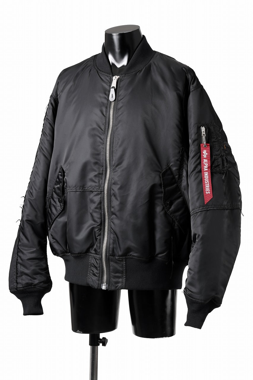 MASTERMIND WORLD x ALPHA INDUSTRIES REVERSIBLE MA-1 JACKET (BLACK