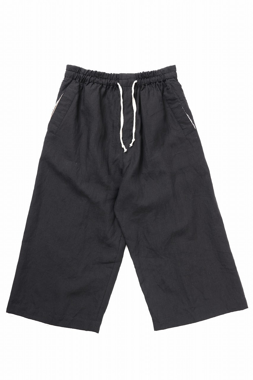YUTA MATSUOKA baggy pants / high density canvas linen (black)の