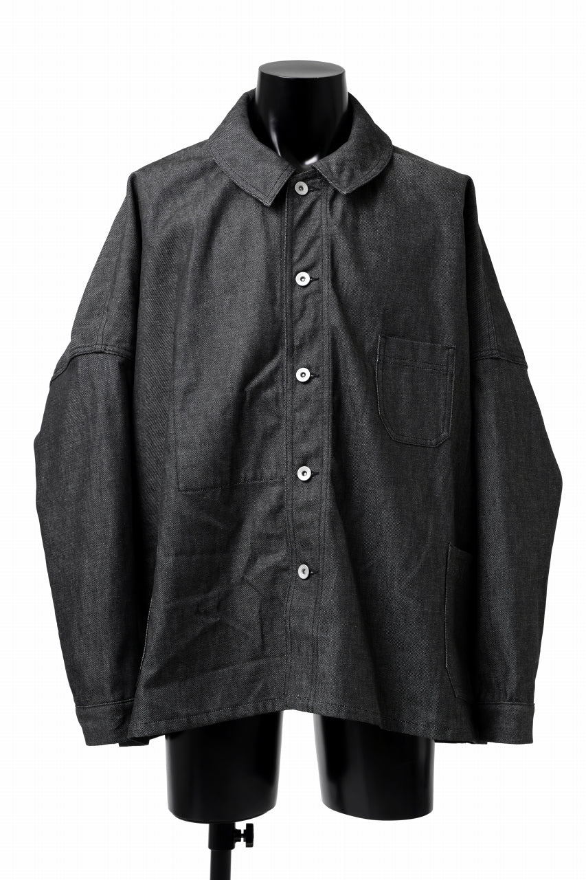 KLASICA CHEVAL EXTRA WIDE WORK JACKET / LIGHT WEIGHT DENIM (BLACK