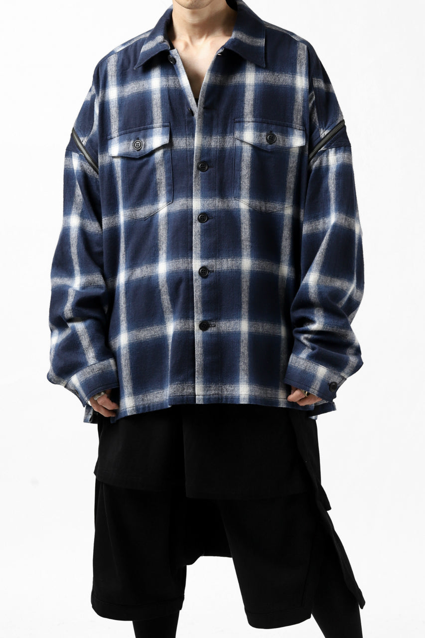 FACETASM CHECK ZIPPER SHIRT (BLUE)の商品ページ | ファセッタズムの
