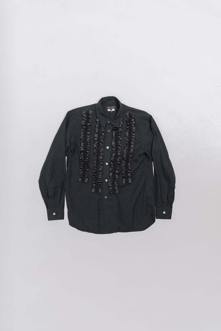 COMME DES GARCONS HOMME PLUS - SS09 Black shirt with ruffles – L