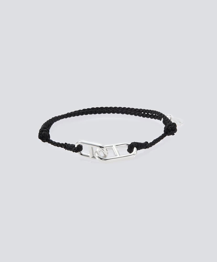 Anchor Link Silk Code Bracelet(FREE Black×Silver/ブラック×シルバー