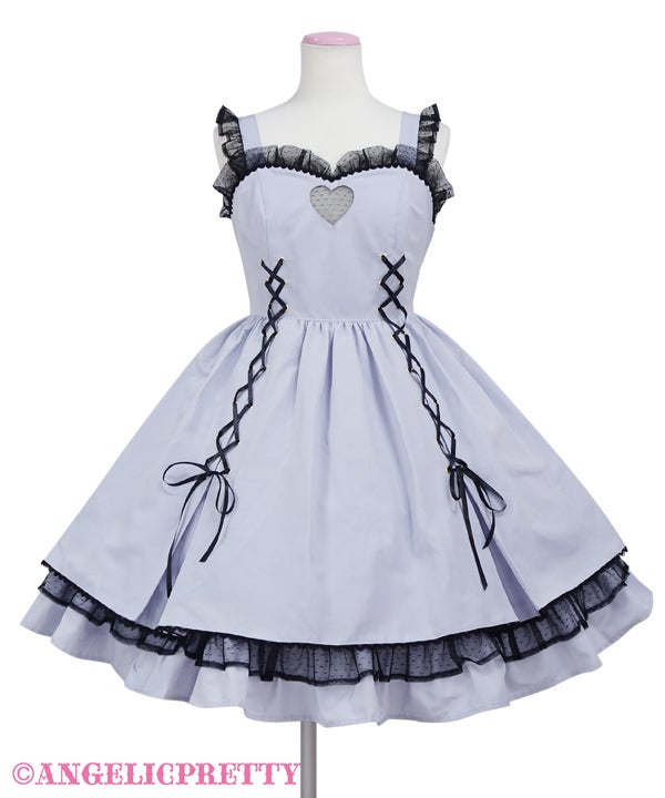 Black Lacy Heart JSK by Angelic Pretty