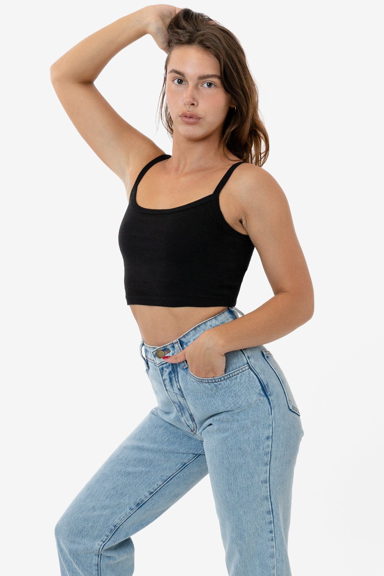 43016 - Baby Rib Spaghetti Crop Tank – Los Angeles Apparel
