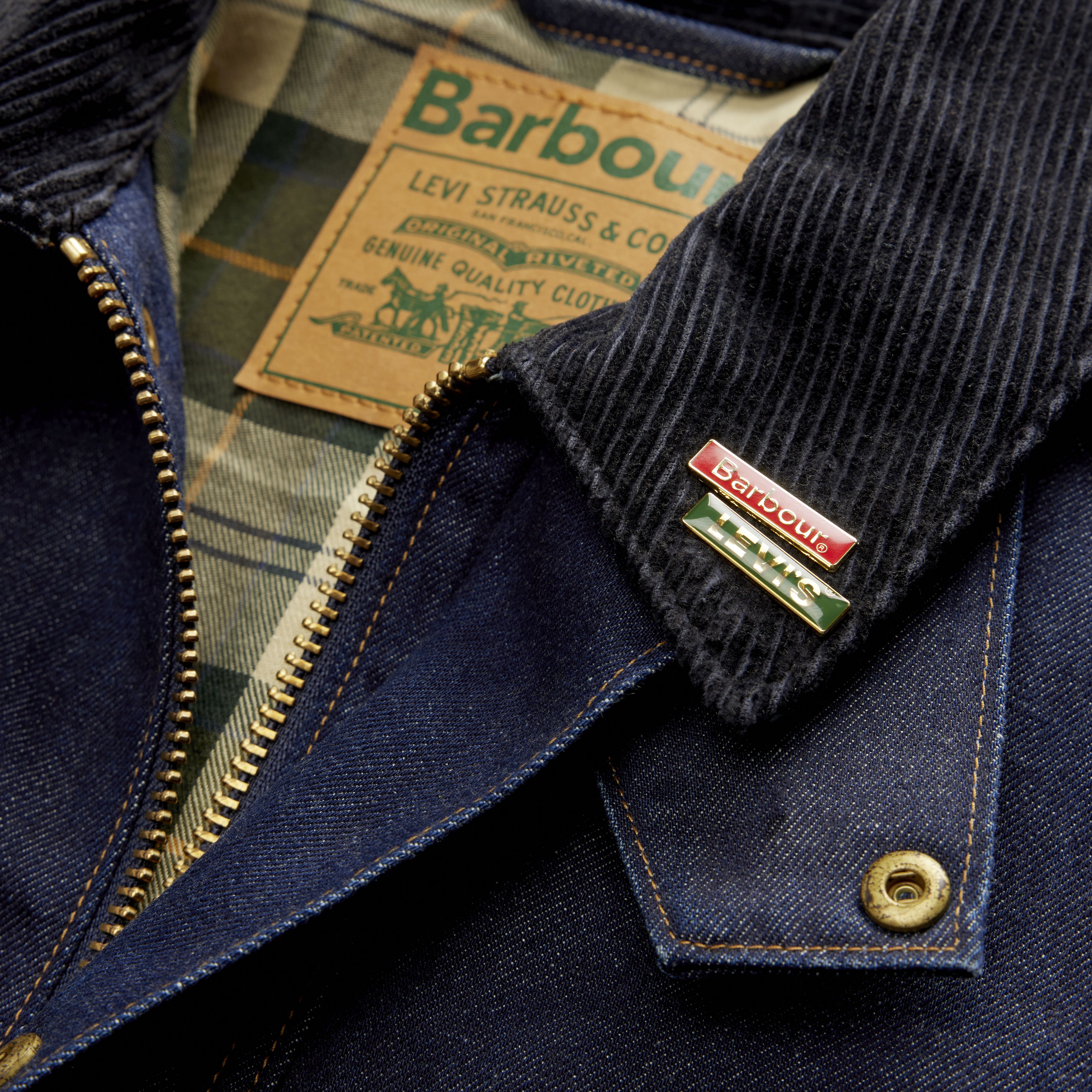 Levi's® X Barbour Oversized Bedale Jacket - Dark Wash | Levi's® US