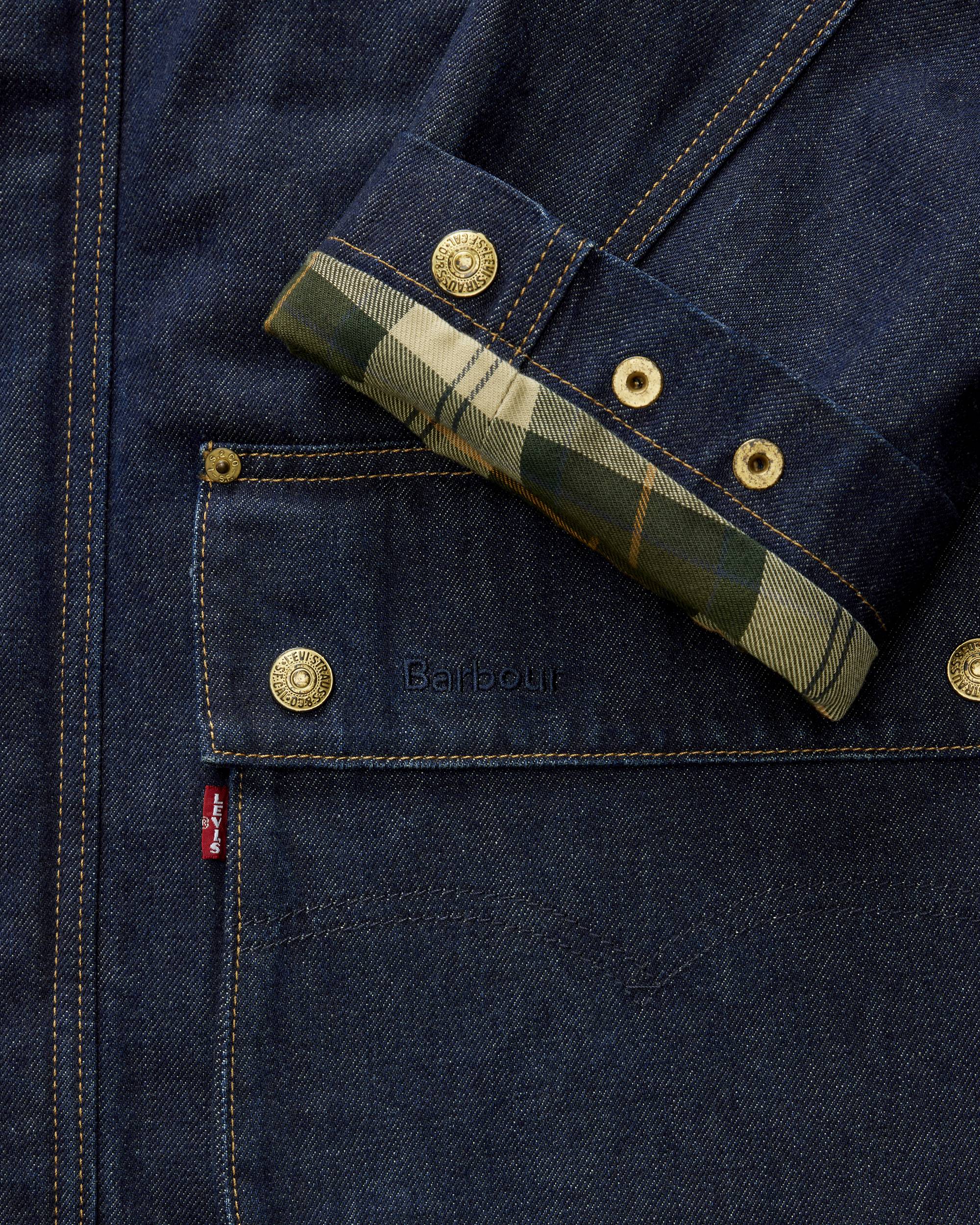 Levi's® X Barbour Oversized Bedale Jacket - Dark Wash | Levi's® US
