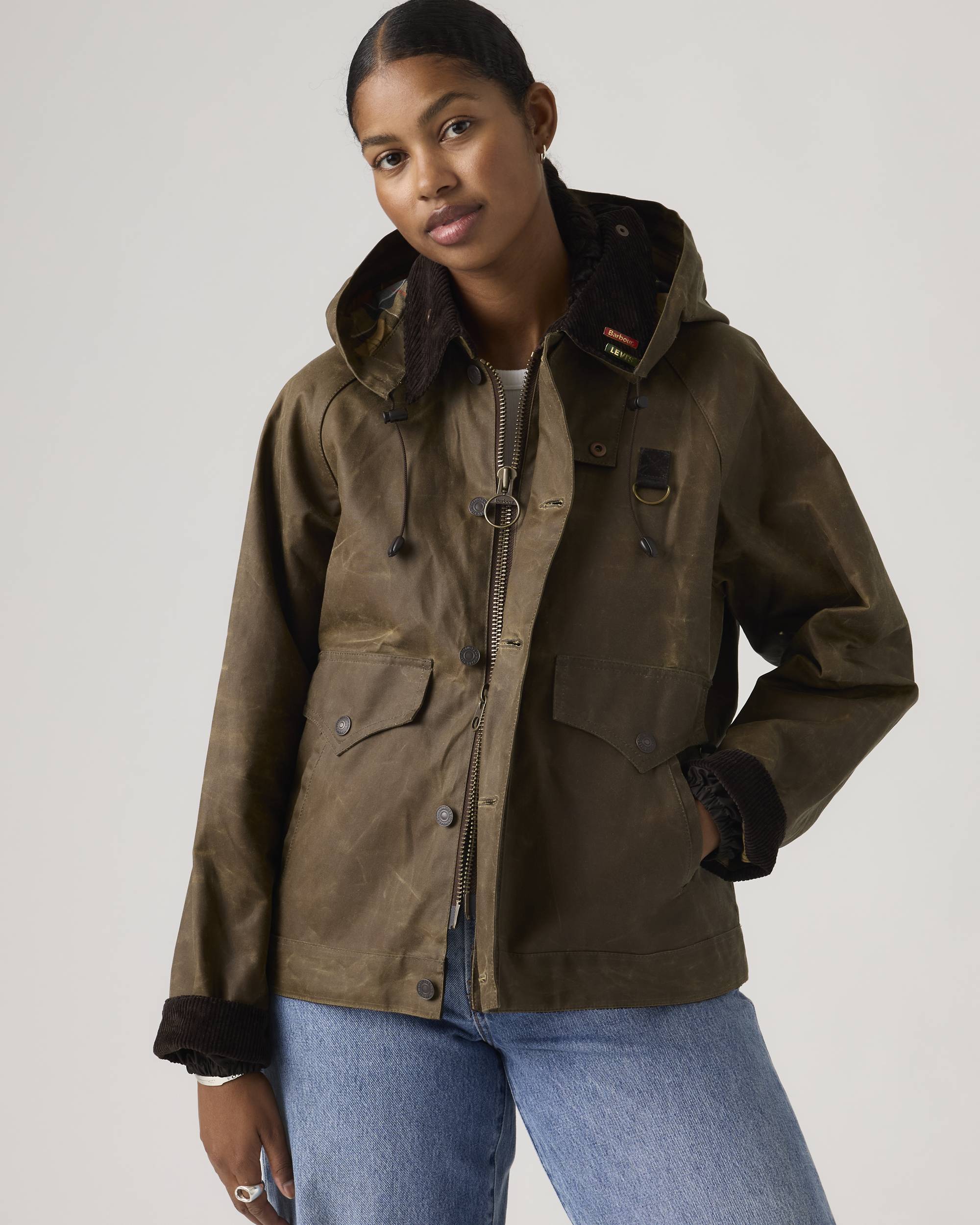 Levi's® X Barbour Spey Waxed Jacket - Brown | Levi's® BE