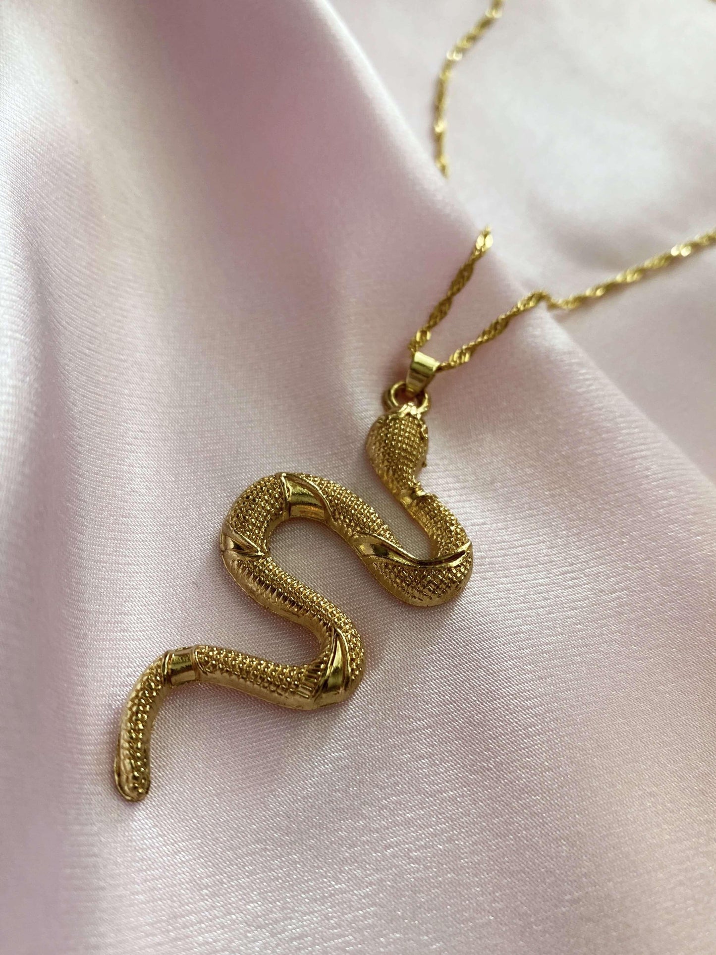 Retro Serpent Gold Snake Necklace | Luna Alaska Jewelry