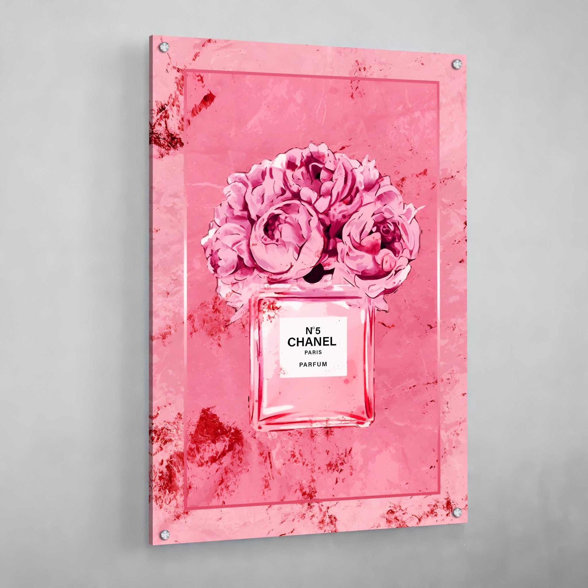 Pink Perfume Chanel Wall Art | Luxury Art Canvas
